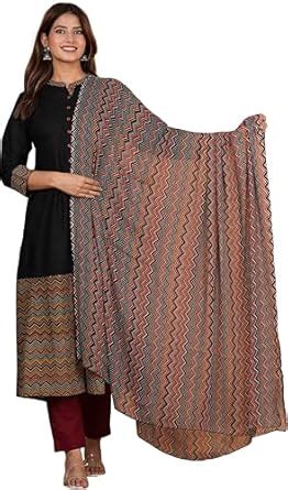 Buy Yash Gallery Women's Rayon Calf Length Zig-Zag Printed 3/4th Sleeve ...