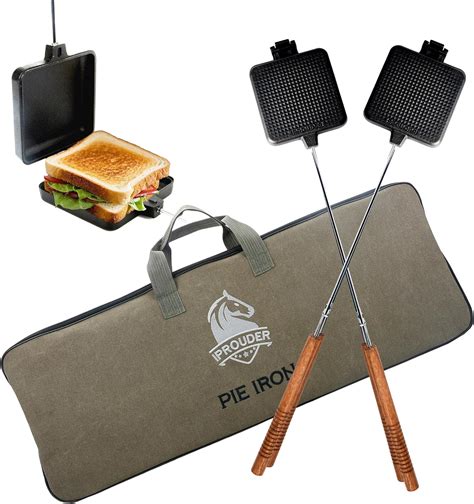 Amazon.com: IPROUDER Campfire Pie Iron 4.9" Large Cast Iron Sandwich ...