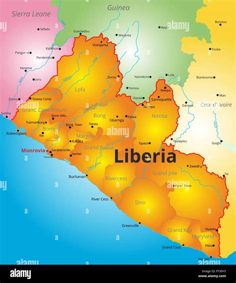 color map of Liberia country Stock Vector Image & Art - Alamy