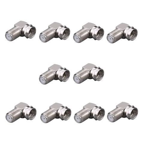 Eightnoo 10 Pack F Type Right Angle Male to Female Rf Connector 90 ...