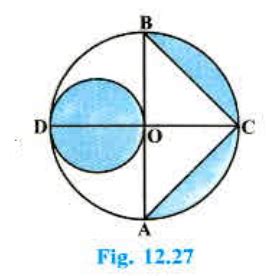 In Fig. 12.27, AB and CD are two diameters of a circle (with centre O ...