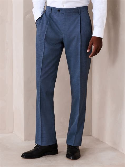 Buy Blue N.Premium Tailored Fit Texture Suit Trousers with Wool from ...