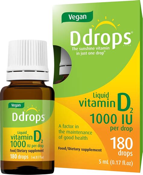 Amazon.com: Ddrops Vegan 1000 IU 180 Drops - Daily Vitamin D Liquid - Supports Bone Health ...