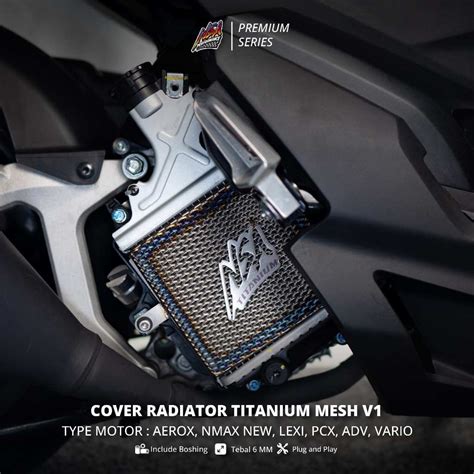 NSA PREMIUM SERIES COVER RADIATOR TITANIUM MESH V1 VARIO 125-150, PCX ...