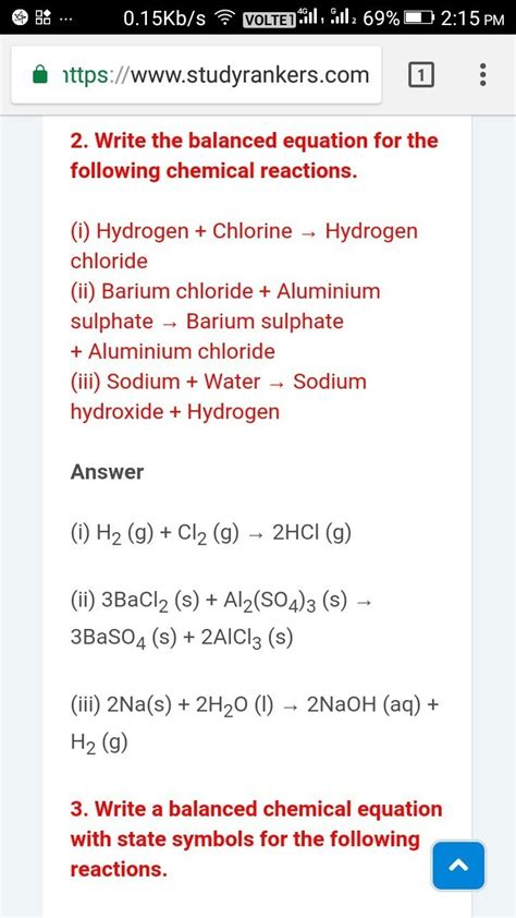 my ques is that why 3 bacl2 ? does (g) or (s) affect reaction? in 2nd ...
