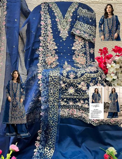 Shree Fabs D No SF 5621 Chiffon Dress Material 4 pcs Catalogue