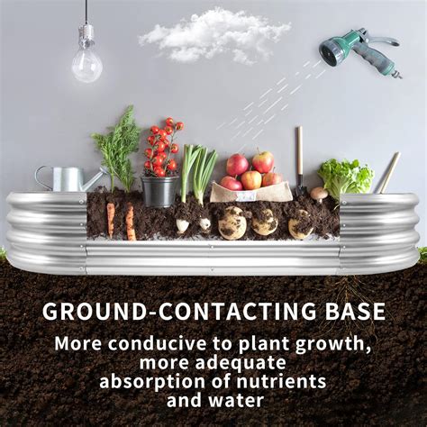 Buy SINCETHEN Galvanized Raised Garden Bed for Vegetables Herbs Plants ...