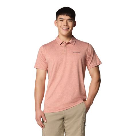 Buy Columbia Mens Pink Omni-Shade Tech Trail Utility Polo T-Shirt Online
