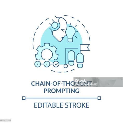 Chainofthought Prompting Soft Blue Concept Icon Stock Illustration ...