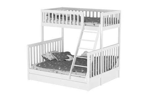 Harmony Queen-Single Bunk Bed with Trundle Bed – LittleBird India