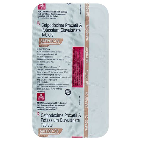 Safpod-CV Tablet | Uses, Side Effects, Price | Apollo Pharmacy