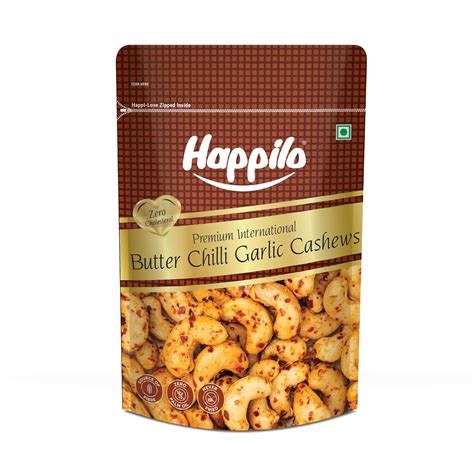 Happilo Premium International Butter Chilli Garlic Cashew 160g ...