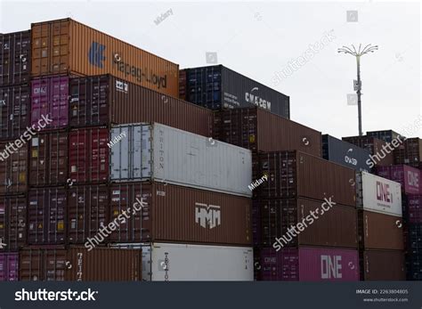 Crane Moves Shipping Container Yusen Container Stock Photo 2263804805 ...