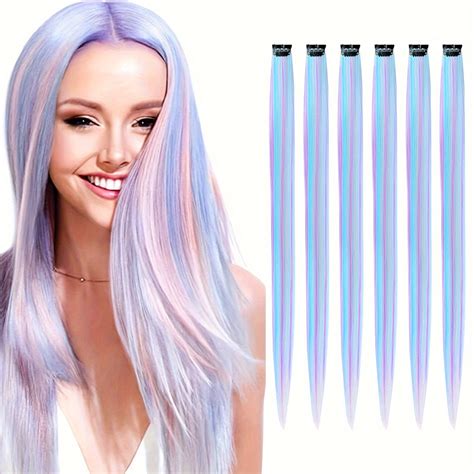 Vibrant Rainbow Colored Hair Extensions Clip In Hair - Temu Australia