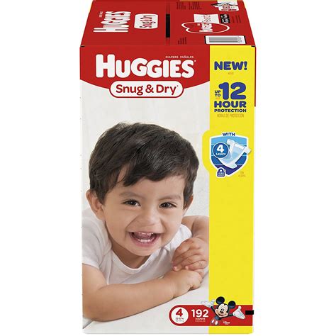 Huggies Size 4 Diapers, Snug & Dry Baby Diapers, Size 4 (22-37 lbs), 27 ...