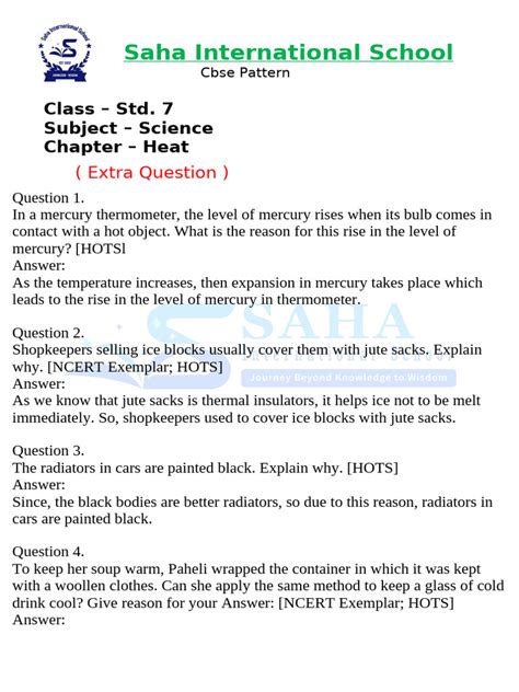 Image result for Class 7 Science Question Answer Heat