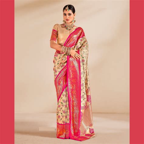 Soft Tissue Silk Saree with unstitched blouse piece - Pink – HOUSE OF ...