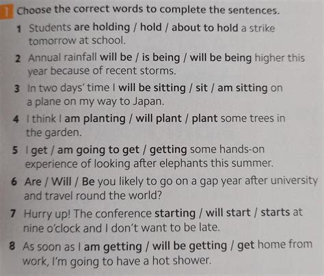 choose the correct words to complete the sentences. - Brainly.pl