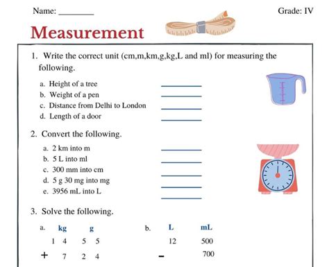 Image result for Measuring Objects Worksheet Grade 4