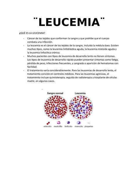 Leucemia - ̈LEUCEMIA ̈ ¿QUÉ ES LA LEUCEMIA? Cáncer de los tejidos que conforman la sangre y que ...