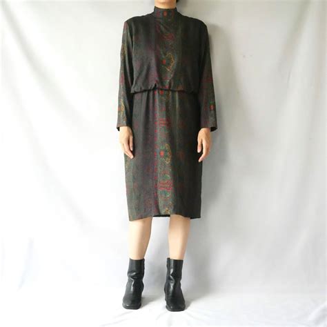 Made in France JEAN-LOUIS SCHERRER paisley onepiece フランス製 70年代 ジャンルイ ...