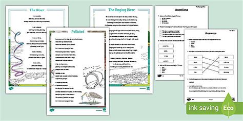 River Poems KS2 - Reading Comprehension Activity - Twinkl