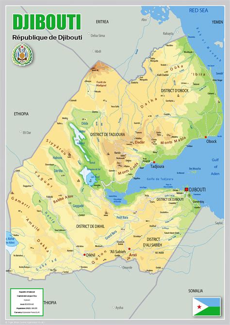 Physical Map Of Djibouti