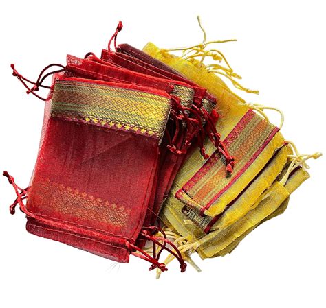 Krisah Pack of 50 pcs Potli Gift Pouches Bags, Small Size,18 cm X 12 cm ...