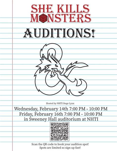 NHTIs She Kills Monsters Auditions, 4 Institute Dr, Concord, NH 03301 ...