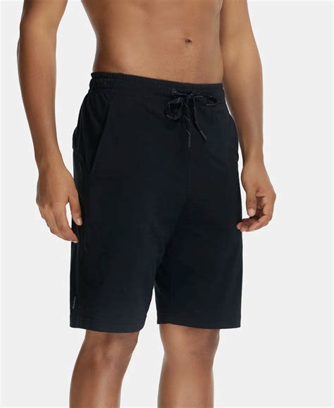 Buy Super Combed Cotton Rich Shorts with StayFresh Treatment - Black ...