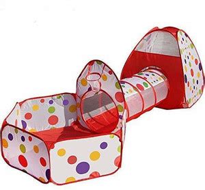 Tickety 3 in 1 Play Tent House, Ball Pool, Tunnel,with Colourful Balls ...