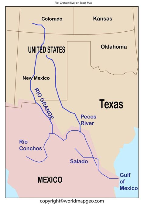 Rio Grande - Map Rio Grande River map of texas rio grande river