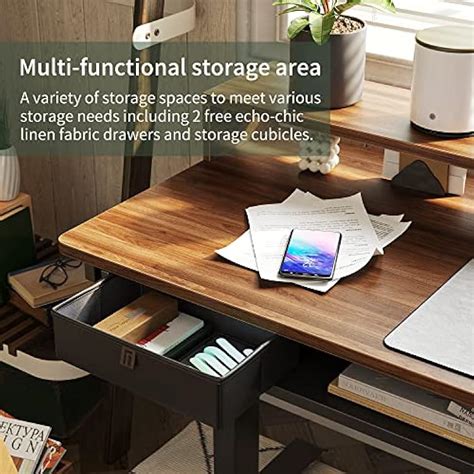 FEZIBO L Shaped Standing Desk with LED Strip & 2 India | Ubuy