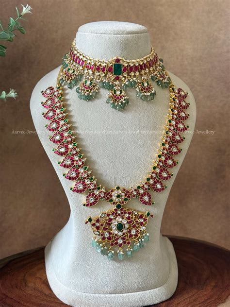 JADAU KUNDAN MULTI PENDANT CHOKER WITH MANGO MOTIF MID LENGTH HARAM WI ...