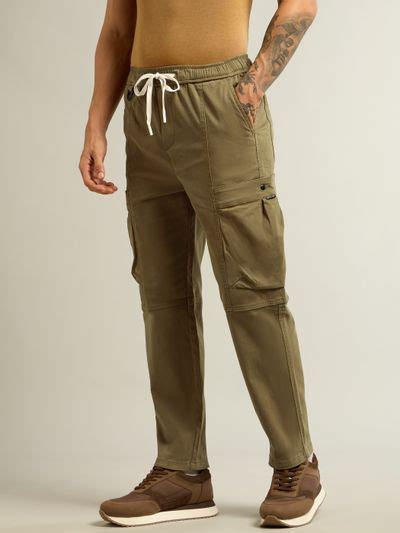 Buy Men's Brown Tapered Baggy Cargo Pants Online @Beyoung