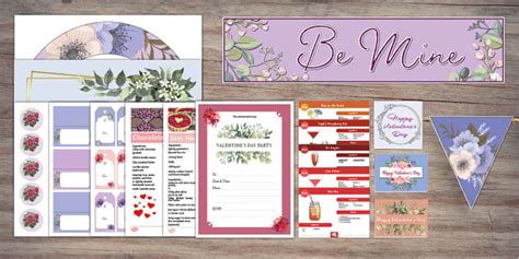 Party Pack - Floral Valentine Printables | Twinkl Party