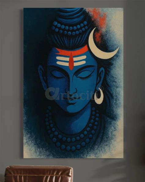Lord Shiva Indian Ethnic Canvas Painting / Lord Shiva – artociti
