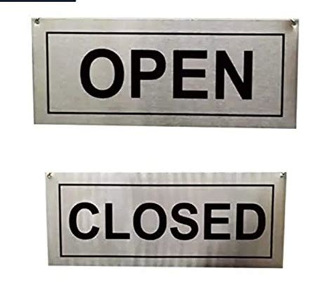 Generic Stainless Steel Hanging Open Closes Sign Boards (5x12) : Amazon ...
