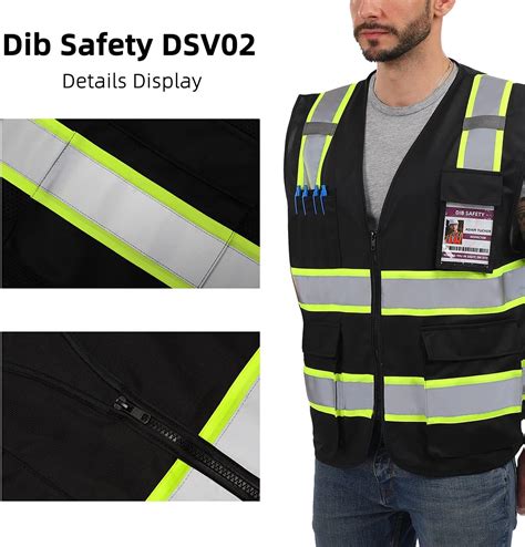 Buy Dib Safety Reflective Vest High Visibility with Pockets and Zipper ...