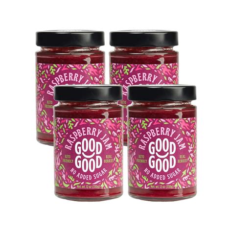 Good Good Sweet Raspberry Jam - Low Calorie, Low Carb & No Added Sugars - Keto Friendly Jelly ...