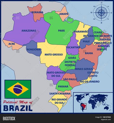 Political map brazil
