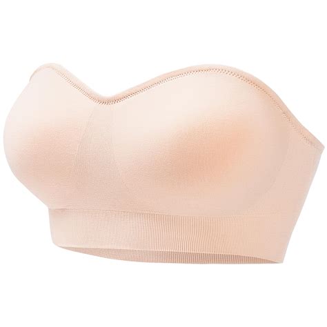 PRETTYWELL Strapless Bra for Women Comfort Non-Slip Seamless Padded ...