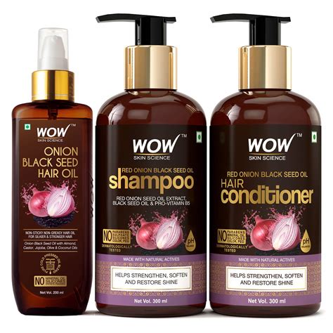 Buy WOW Skin Science Onion Black Seed Oil Ultimate Hair Care Kit ...