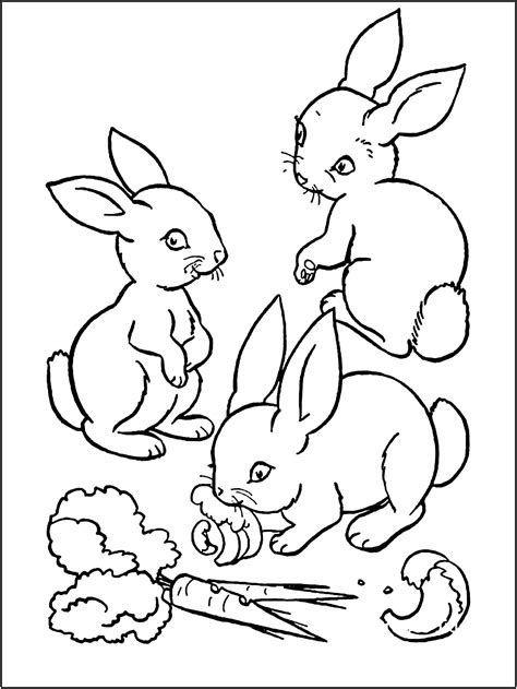 Printable bunnies coloring page for kids - Rabbit & Bunny Coloring Pages