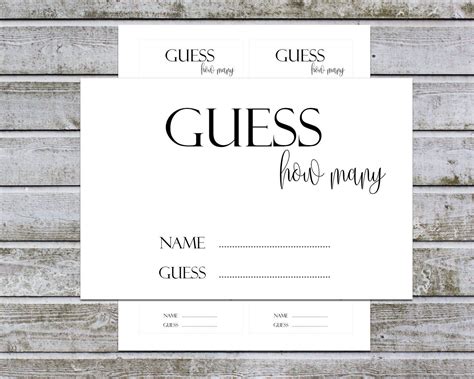 Guess How Many Printable Template Free - Printable And Enjoyable Learning