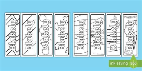 Blakely Name Simple Colouring Bookmarks | Twinkl | KS1