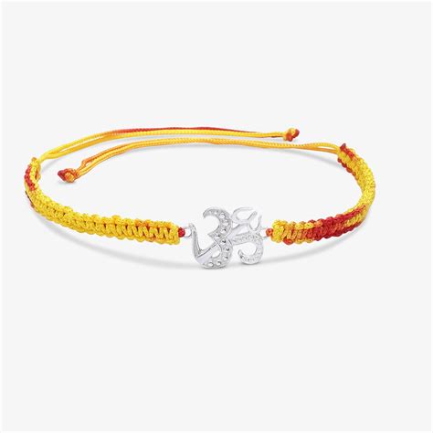 Silver Om Trishul Rakhi for Brother