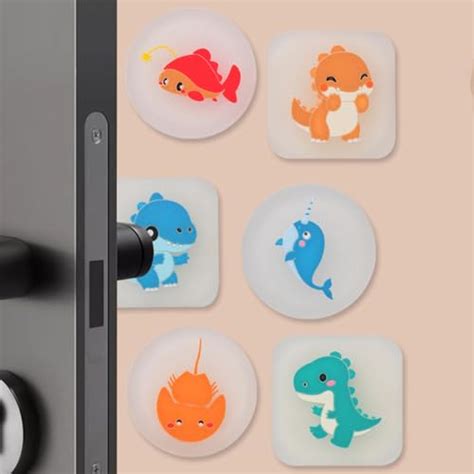 HASTHIP® 6 Pack Cartoon Rubber Door Handle Bumpers– Hasthip