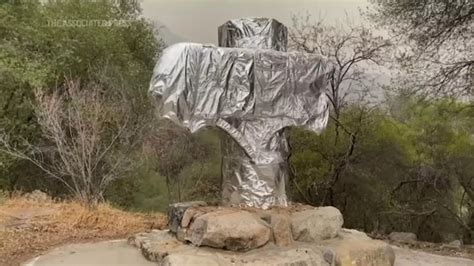 US wildfire: Crews wrap giant sequoia trees with fire resistant ...