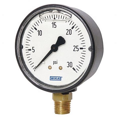 WIKA, 30 in Hg to 0 in Hg, 2 1/2 in Dial, Commercial Vacuum Gauge ...